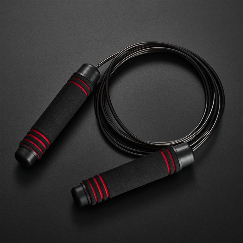 A09 Jump Rope Adjustable Length PVC Steel Wire Skipping Rope for Adult Student Exercise Workout - Red-2
