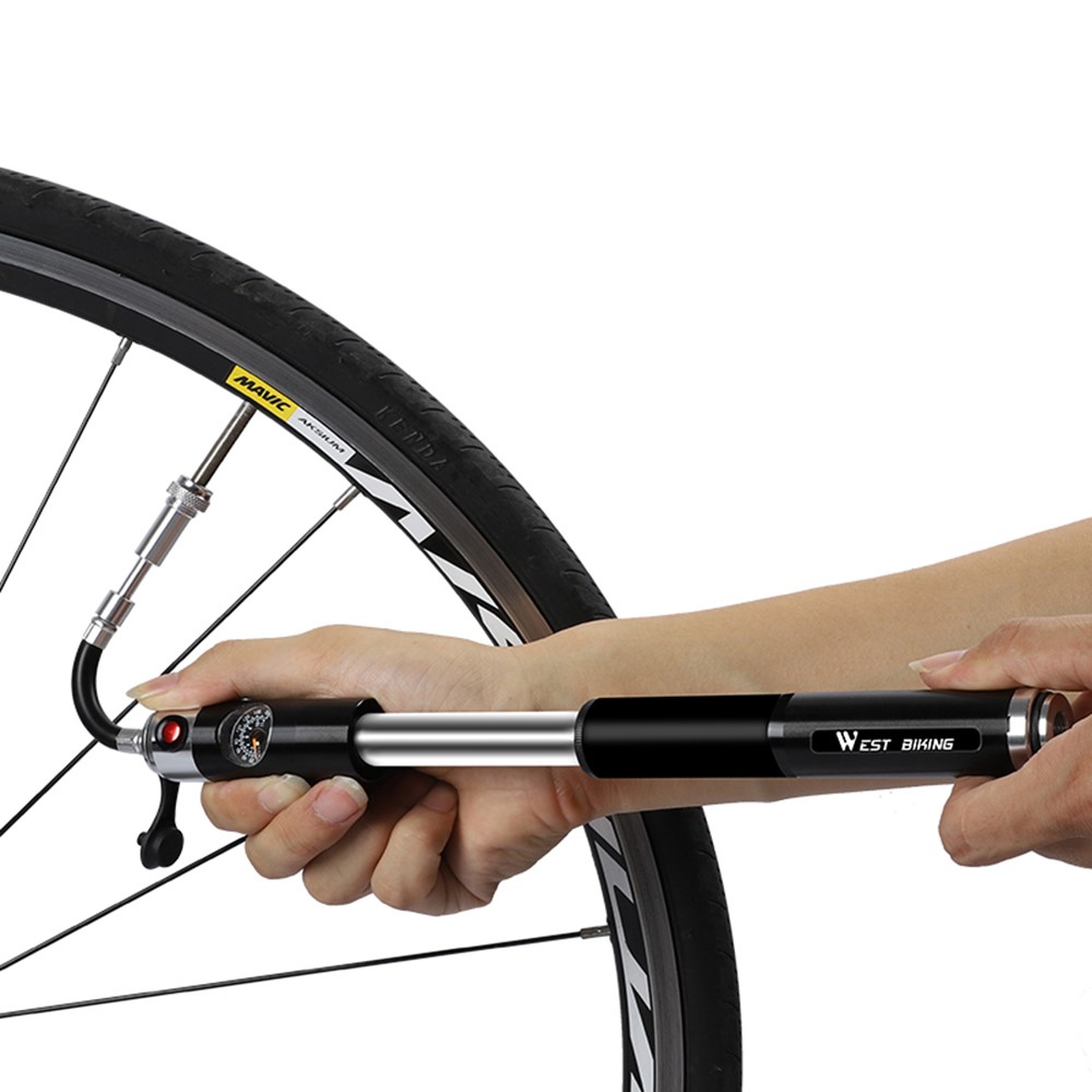 WEST BIKING Lightweight High-pressure Mini Pocket Inflator A/V and F/V Universal Inflation Pump-1