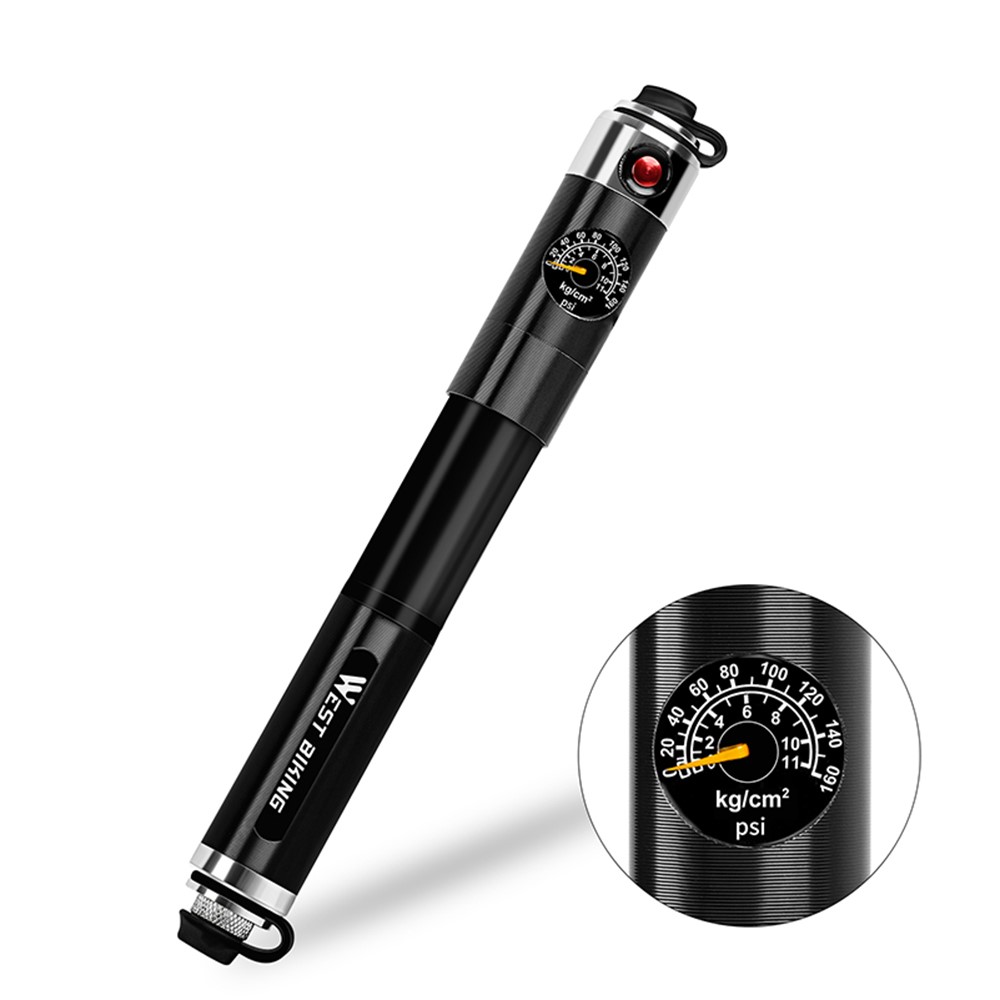 WEST BIKING Lightweight High-pressure Mini Pocket Inflator A/V and F/V Universal Inflation Pump-2