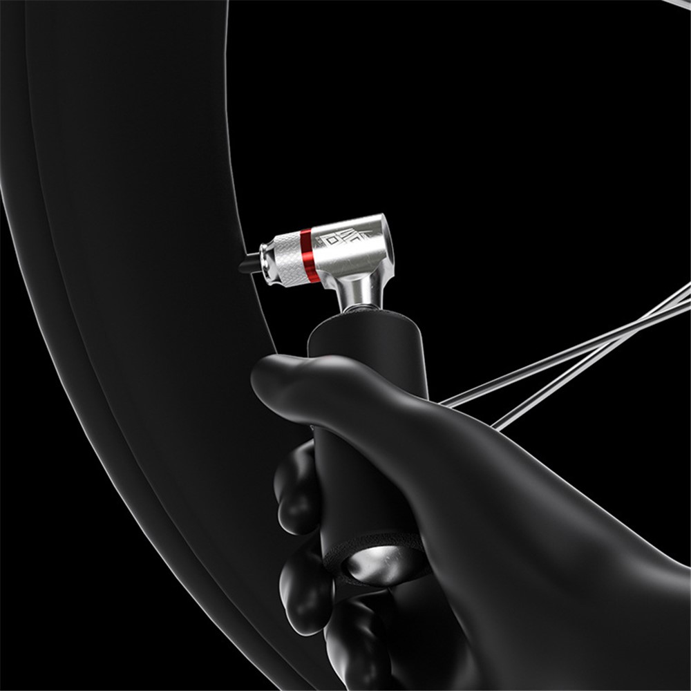 ENLEE Universal Bicycle Mini CO2 Pump Cartridge Nozzle Bike Fast Air Inflator Schrader/Presta Valve Nozzle - Silver-5