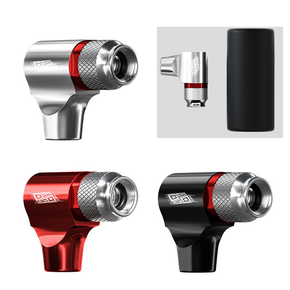 ENLEE Universal Bicycle Mini CO2 Pump Cartridge Nozzle Bike Fast Air Inflator Schrader/Presta Valve Nozzle - Silver-8