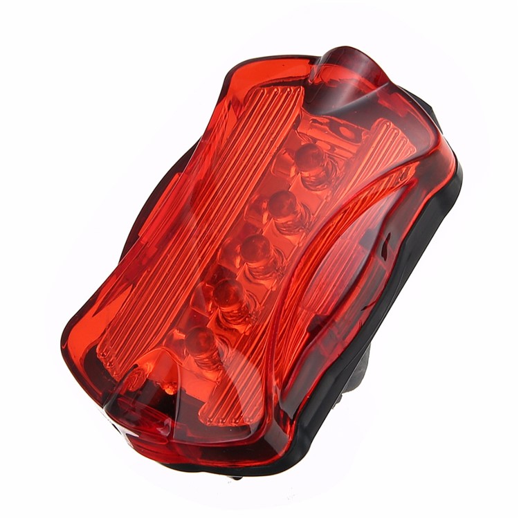 Mountain Bike 5-LED Front Lamp Black + Butterfly Tail Lamp Set-11