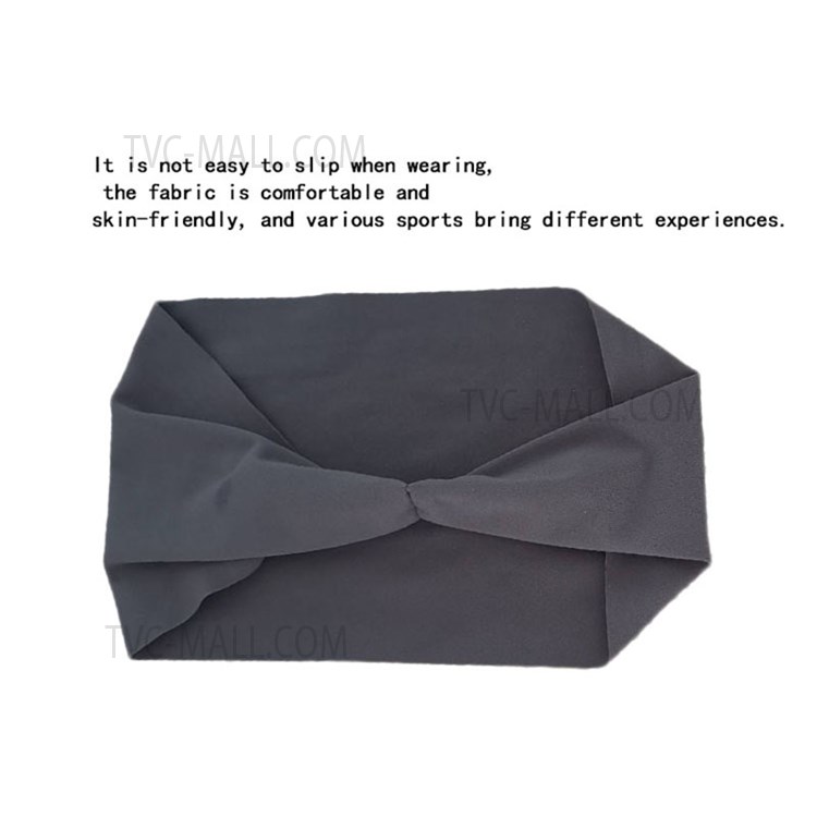 B55 Sports Yoga Headband Elastic Sweat Absorbent Bandana Men Women Running Fitness Hair Band - Dark Grey-3
