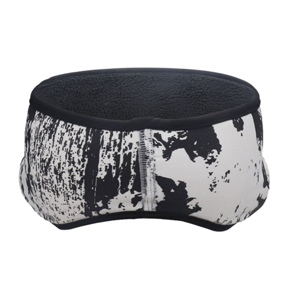 DK-AH Stylish Thicken Warm Windproof Winter Sports Headband Unisex Outdoor Cycling Running Climbing Forehead Ear Protection Headgear - Ink Painting White-2