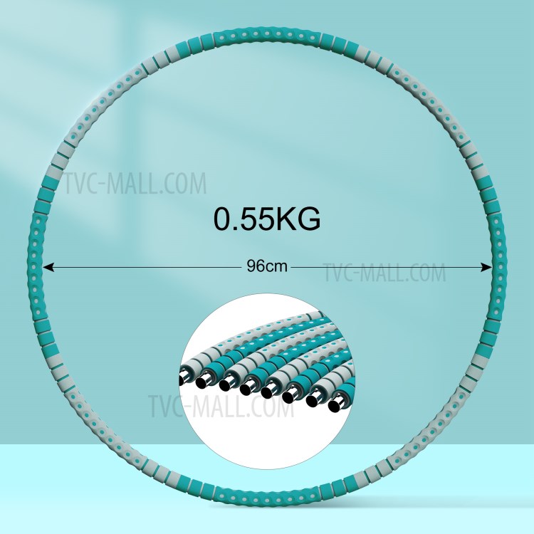FL003+X1 8 Section Detachable Sport Hoop Foam Gym Bodybuilding Hard Tube with Steel Wire Skipping Rope-2