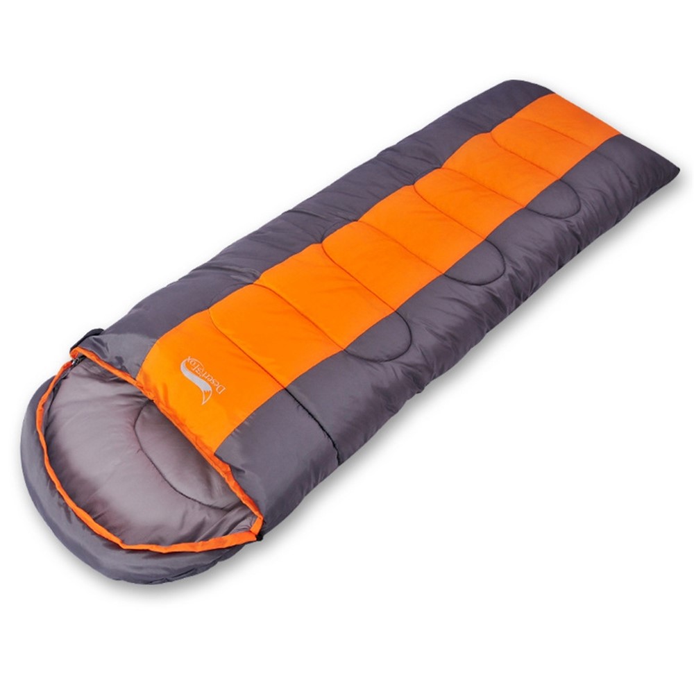 DESERT&FOX 1KG Summer Sleeping Bag Camping Sleeping Pad for Outdoor Hiking, Backpacking, Traveling, Office, Home - Orange/Grey-1