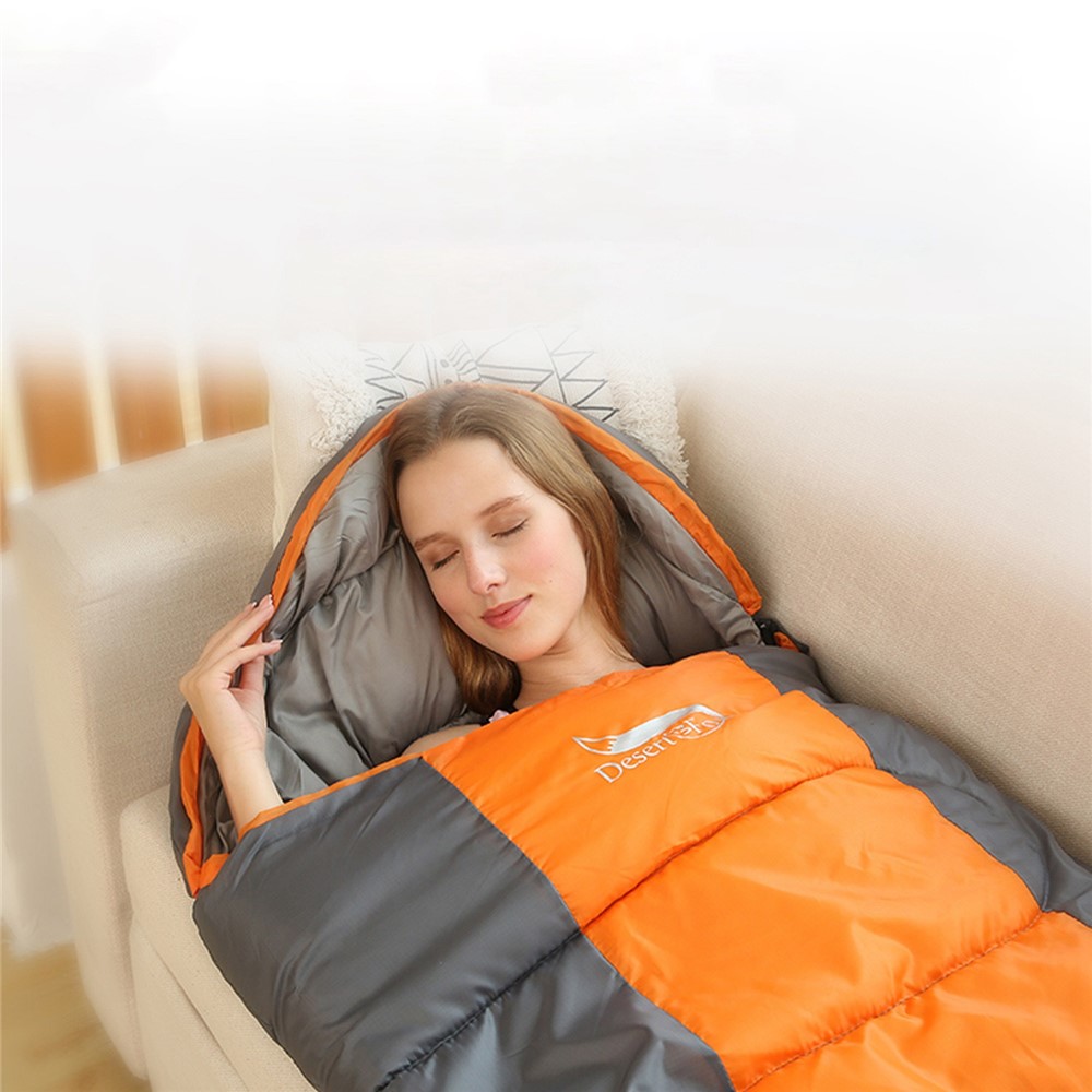 DESERT&FOX 1KG Summer Sleeping Bag Camping Sleeping Pad for Outdoor Hiking, Backpacking, Traveling, Office, Home - Orange/Grey-8