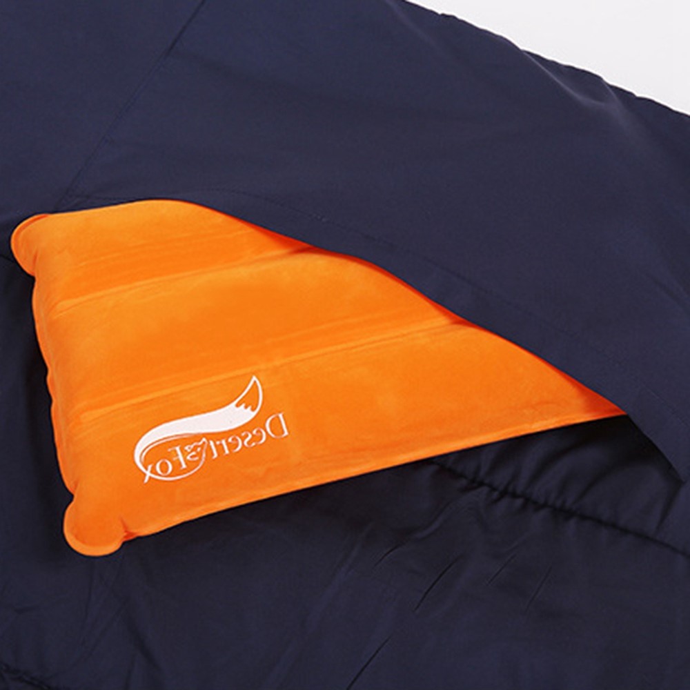 DESERT&FOX Double Sleeping Bag 2 Person Outdoor Camping Hiking Thick Sleeping Bag with 2 Pillows - Orange/Grey-5