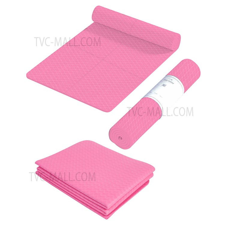 Eco-Friendly Non Slip Yoga Mat 183x61cm Laser Engraving Style TPE Yoga Mat Workout Mat for Yoga Pilates Floor Exercises - Deep Pink-2