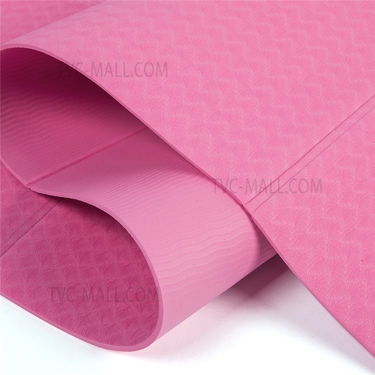 Eco-Friendly Non Slip Yoga Mat 183x61cm Laser Engraving Style TPE Yoga Mat Workout Mat for Yoga Pilates Floor Exercises - Deep Pink-3