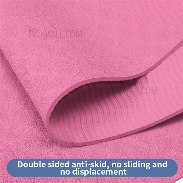Eco-Friendly Non Slip Yoga Mat 183x61cm Laser Engraving Style TPE Yoga Mat Workout Mat for Yoga Pilates Floor Exercises - Deep Pink-6