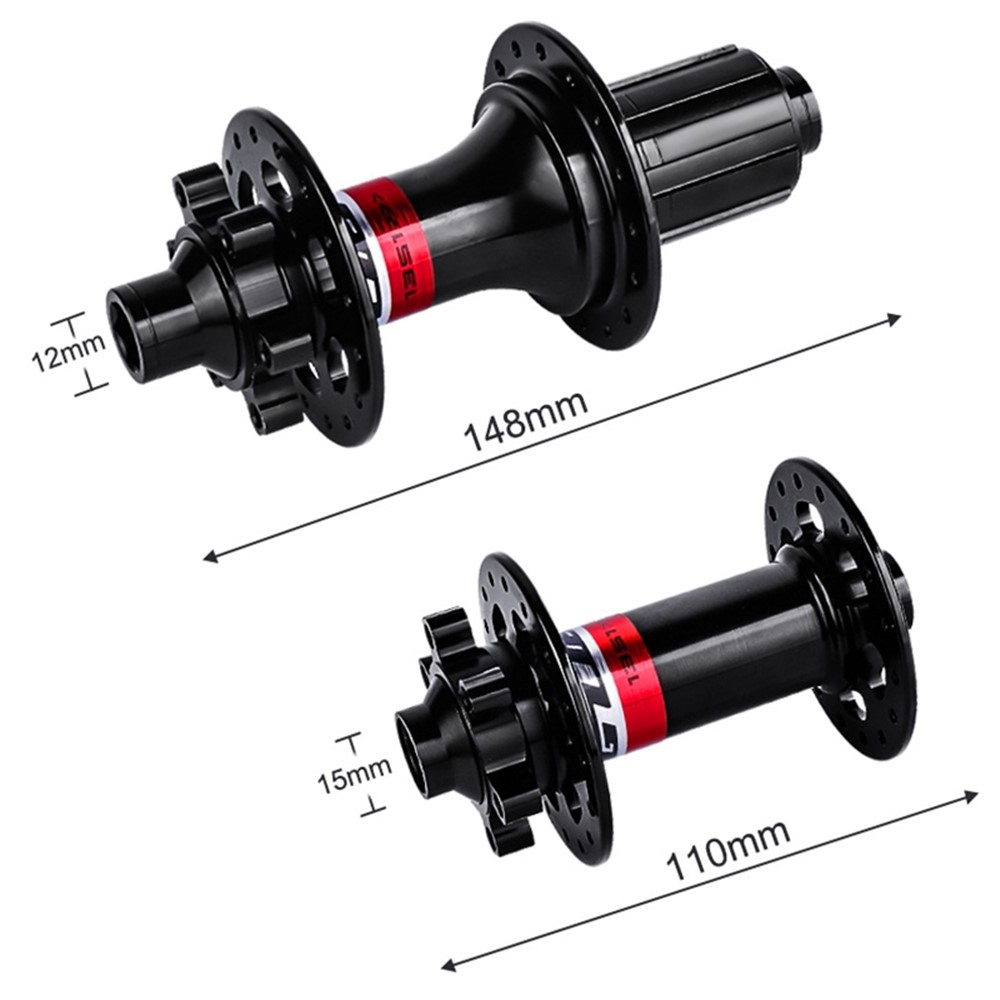 GUB 148-110 32-Hole Bicycle Bearing Hub Aluminum Alloy Ultra-Light Disc Brake Thru-Axle Front & Rear Hub Set for Bike MTB-9