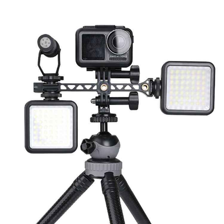 RCSTQ Universal Cold Shoe Screw Interface Expansion Mount Rack Holder for OSMO Pocket Action Gopro Camera-7