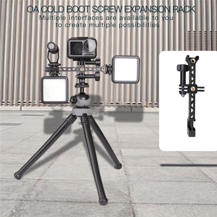RCSTQ Universal Cold Shoe Screw Interface Expansion Mount Rack Holder for OSMO Pocket Action Gopro Camera-9