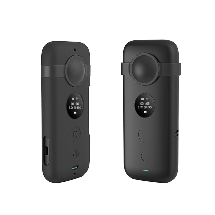 Action Camera Silicone Protective Cover + Camera Len Protection Cap for Insta 360 ONE X - Black-3