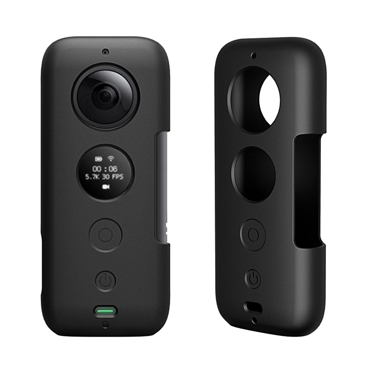 Action Camera Silicone Protective Cover + Camera Len Protection Cap for Insta 360 ONE X - Black-7