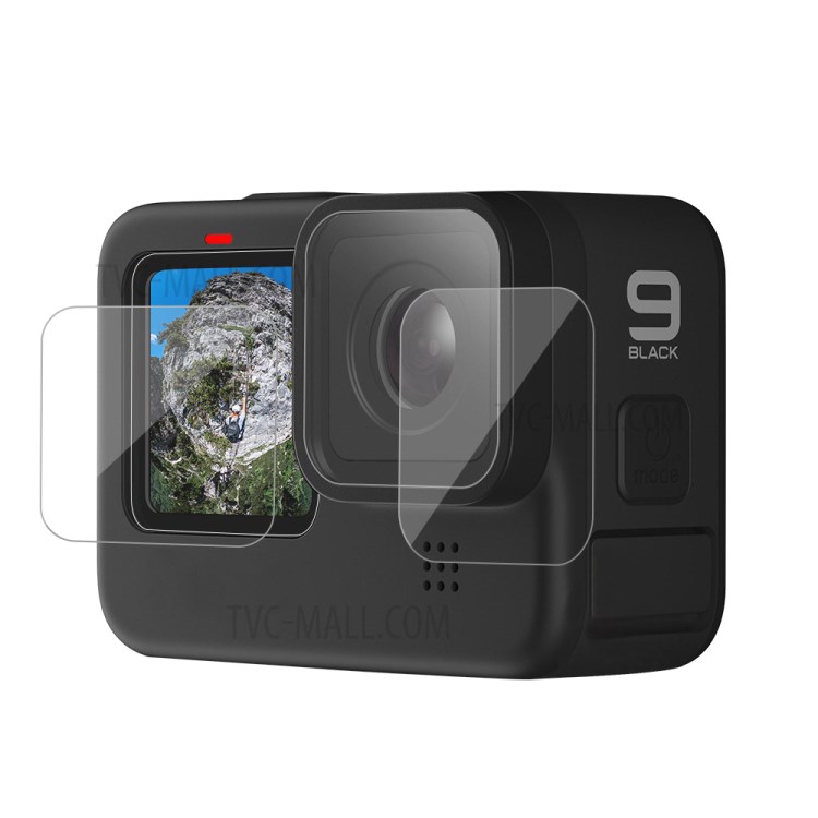 AT1090 3Pcs/Set Tempered Glass Screen Protectors Lens Film for GoPro Hero9-4