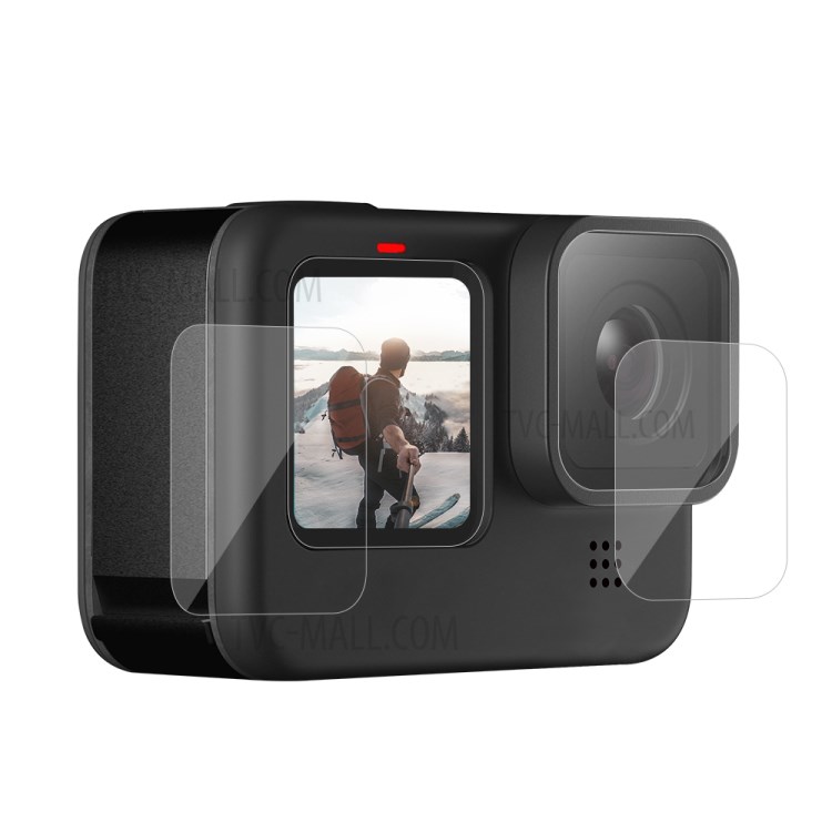 AT1090 3Pcs/Set Tempered Glass Screen Protectors Lens Film for GoPro Hero9-6