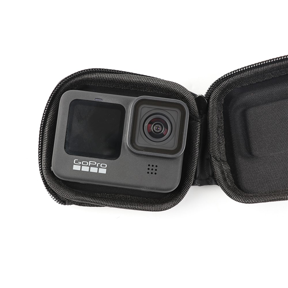 Caja De Almacenamiento Con Cremallera Medio Abierta Mini EVA Acción Cámara Contenedor Para Telesin Gopro Hero9 Accesorios De Cámara Negra-5