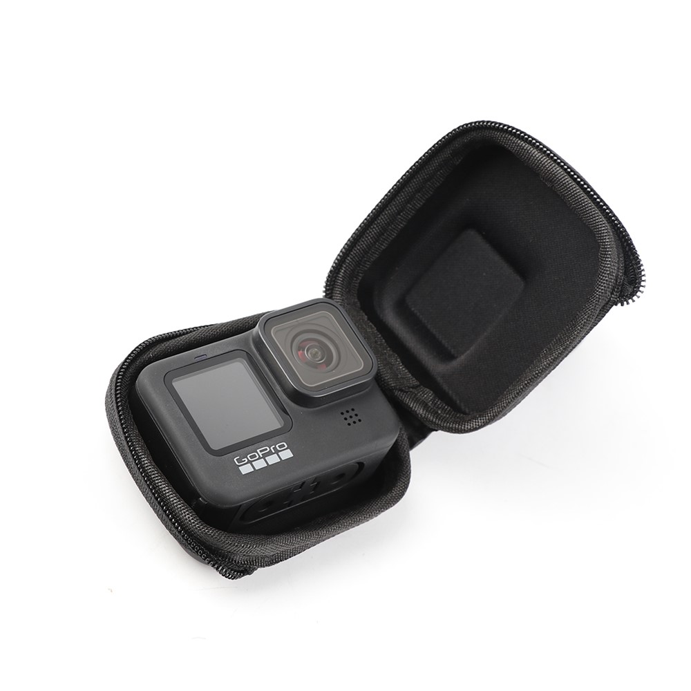 Caja De Almacenamiento Con Cremallera Medio Abierta Mini EVA Acción Cámara Contenedor Para Telesin Gopro Hero9 Accesorios De Cámara Negra-8