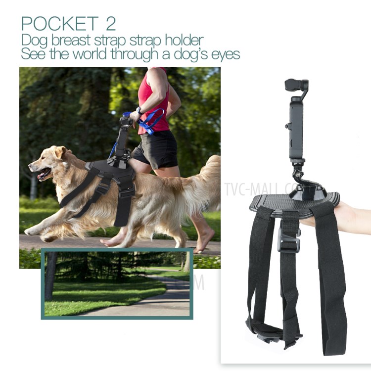 RCSTQ Dog Strap Mount for DJI OSMO Pocket 2/1 Action Camera-14