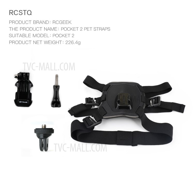 RCSTQ Dog Strap Mount for DJI OSMO Pocket 2/1 Action Camera-9