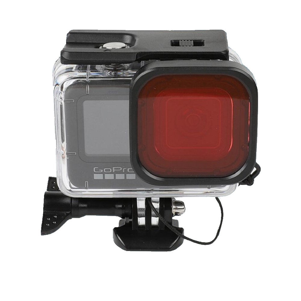 AT1156 Étui de Plongée de la Caméra Imperméable + Filtre de Plongée Rouge / Rose / Violet Pour Gopro Hero9 Black