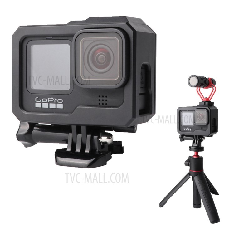 GoPro Hero9 Black AT1168 Housing Case Plastic Frame Anti-fall Protective Shell Cover (With 1 Hot-shoe Interface)-3