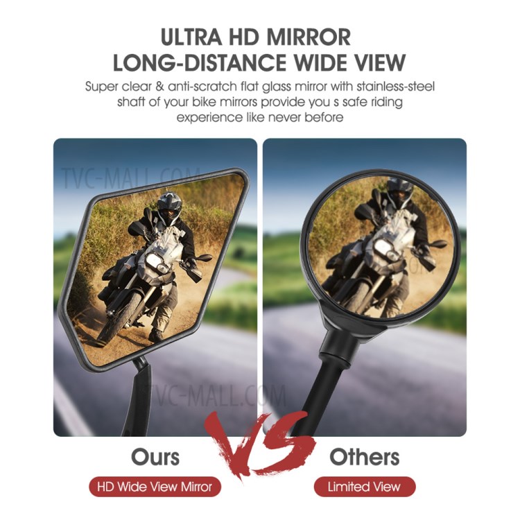WEST BIKING 1 Pair Bicycle Rear View Mirror HD Wide Angle 360 Degree Rotate Handlebar End Rearview Mirror-12