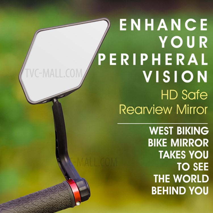 WEST BIKING 1 Pair Bicycle Rear View Mirror HD Wide Angle 360 Degree Rotate Handlebar End Rearview Mirror-15