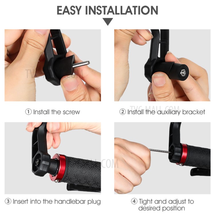 WEST BIKING 1 Pair Bicycle Rear View Mirror HD Wide Angle 360 Degree Rotate Handlebar End Rearview Mirror-17