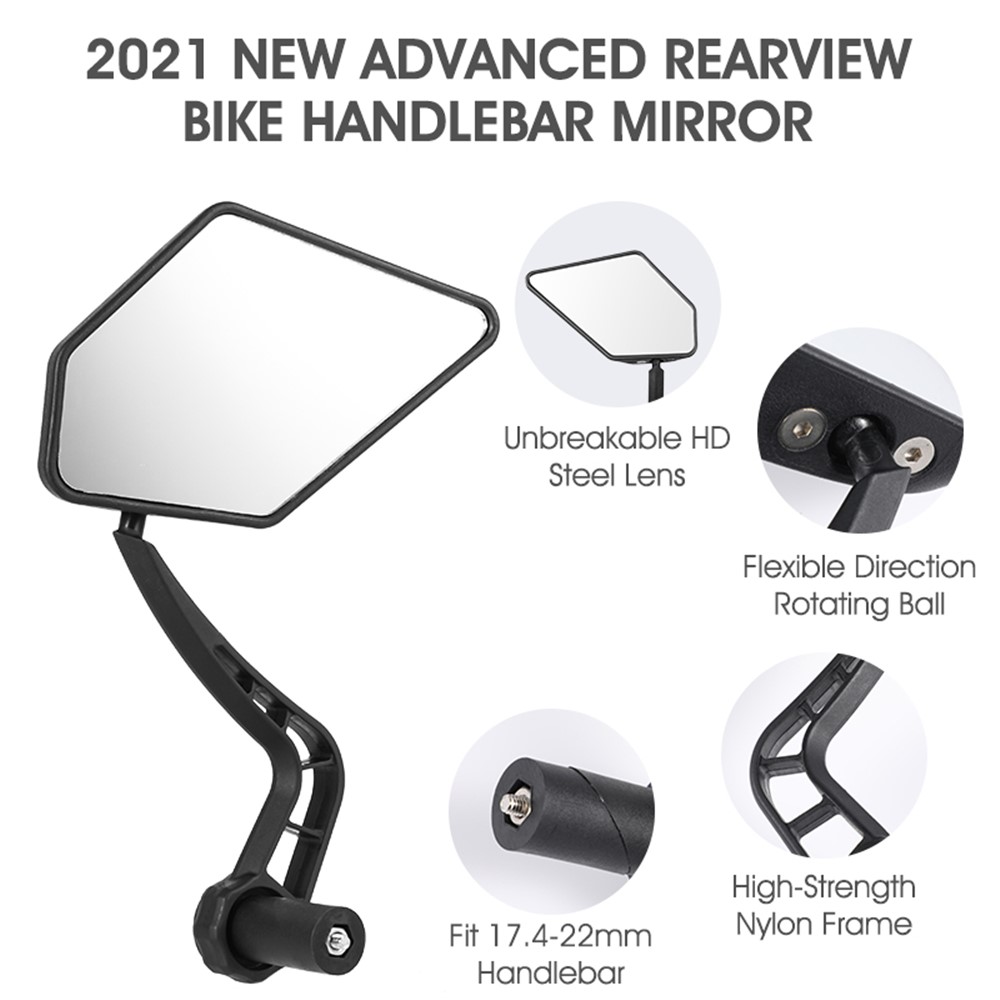 WEST BIKING 1 Pair Bicycle Rear View Mirror HD Wide Angle 360 Degree Rotate Handlebar End Rearview Mirror-3