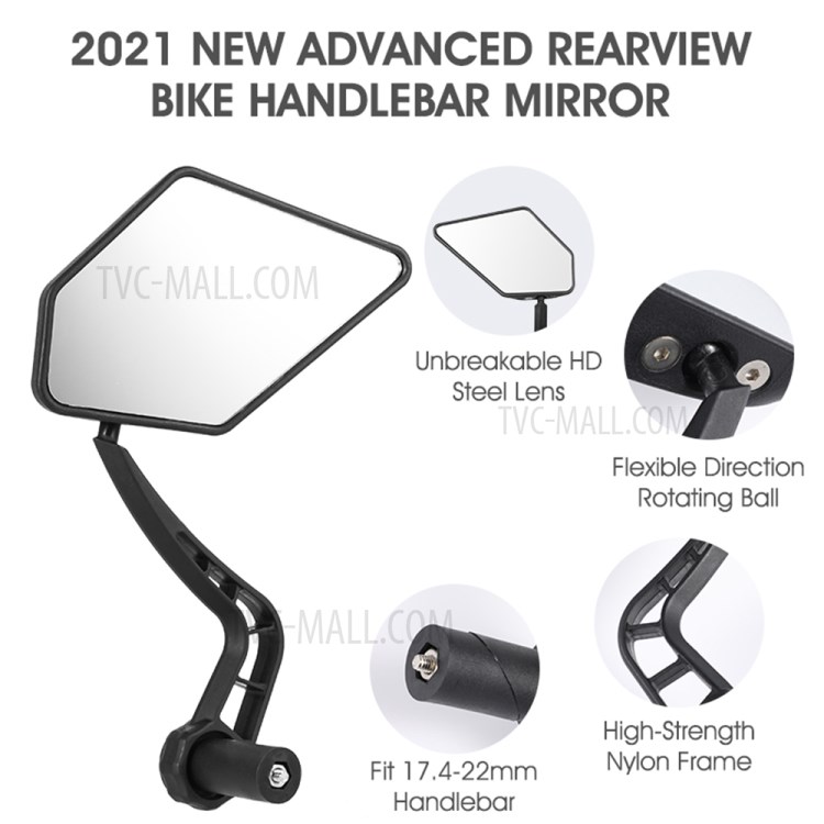 WEST BIKING 1 Pair Bicycle Rear View Mirror HD Wide Angle 360 Degree Rotate Handlebar End Rearview Mirror-5