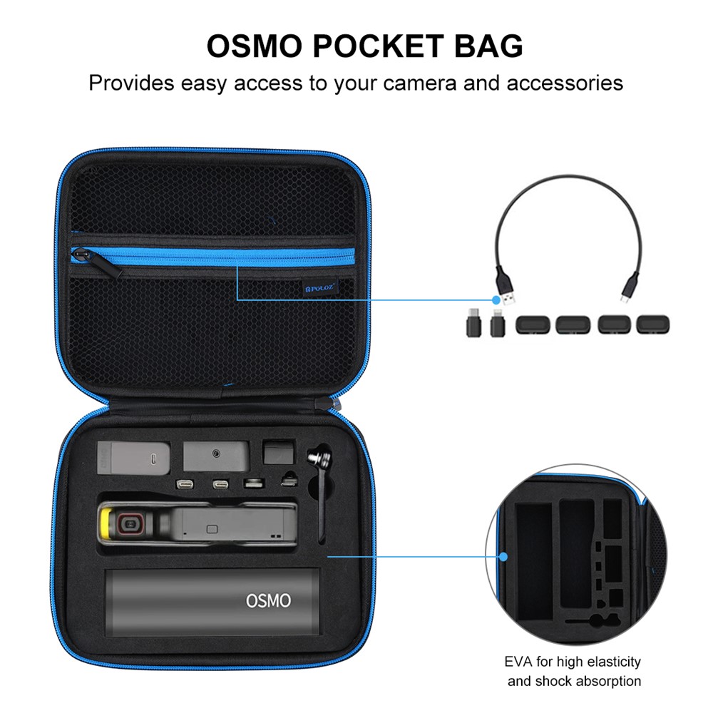 PULUZ PU551B Waterproof Travel Portable Bag Hard EVA Storage Box for DJI OSMO Pocket 2 Handheld Gimbal Camera-2