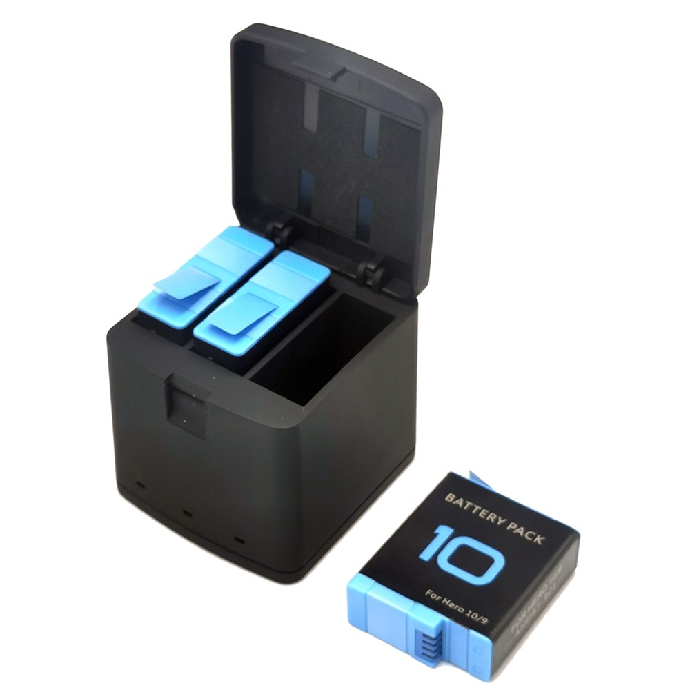 AT1274 3-Channel Battery Charger Charging Case with 3 Batteries for GoPro Hero 9/10-8