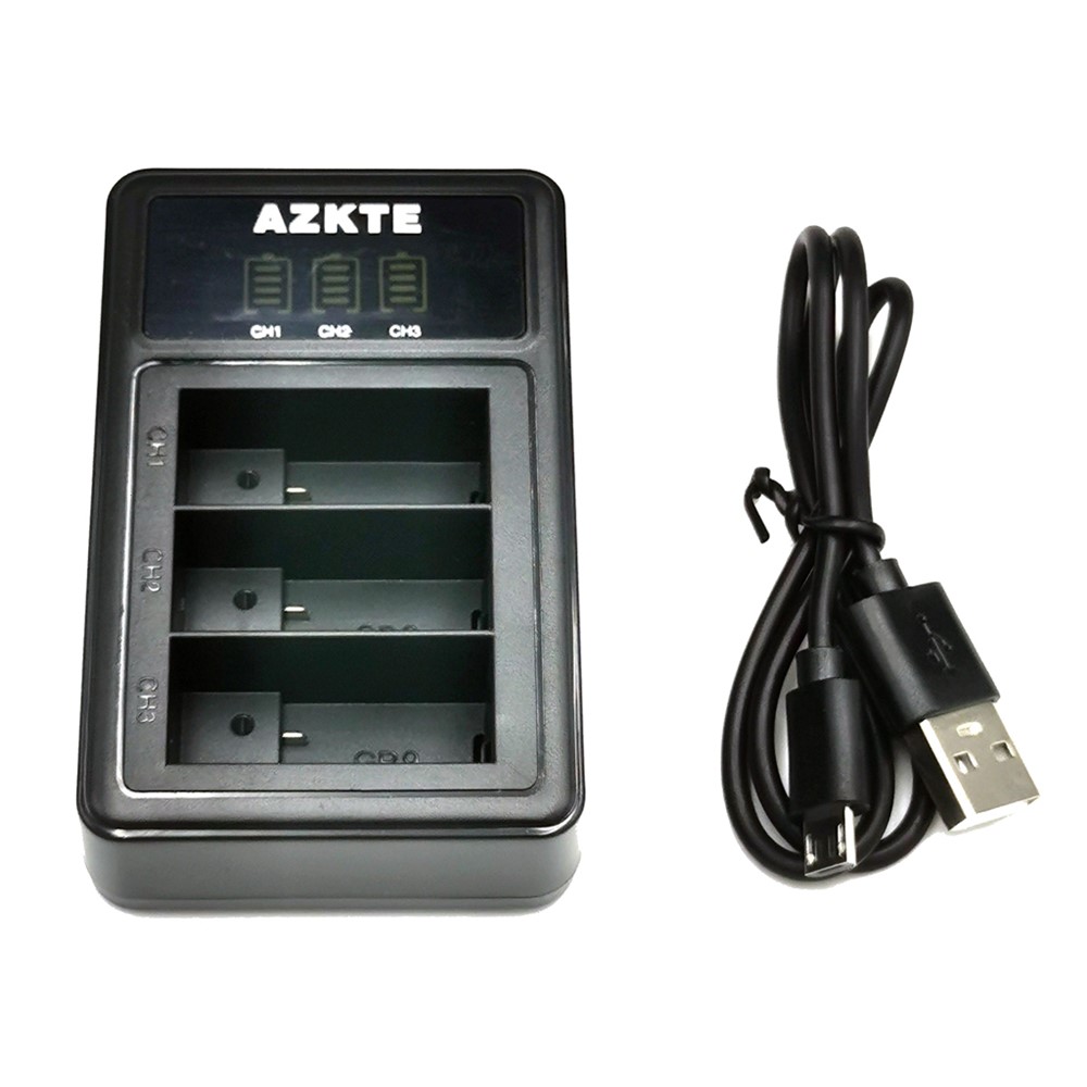 AZKTE AT1276 Battery Charger with LCD Display + 2 Batteries Camera 1800mAh Battery Charging Cradle Set for GoPro Hero 10/9-3