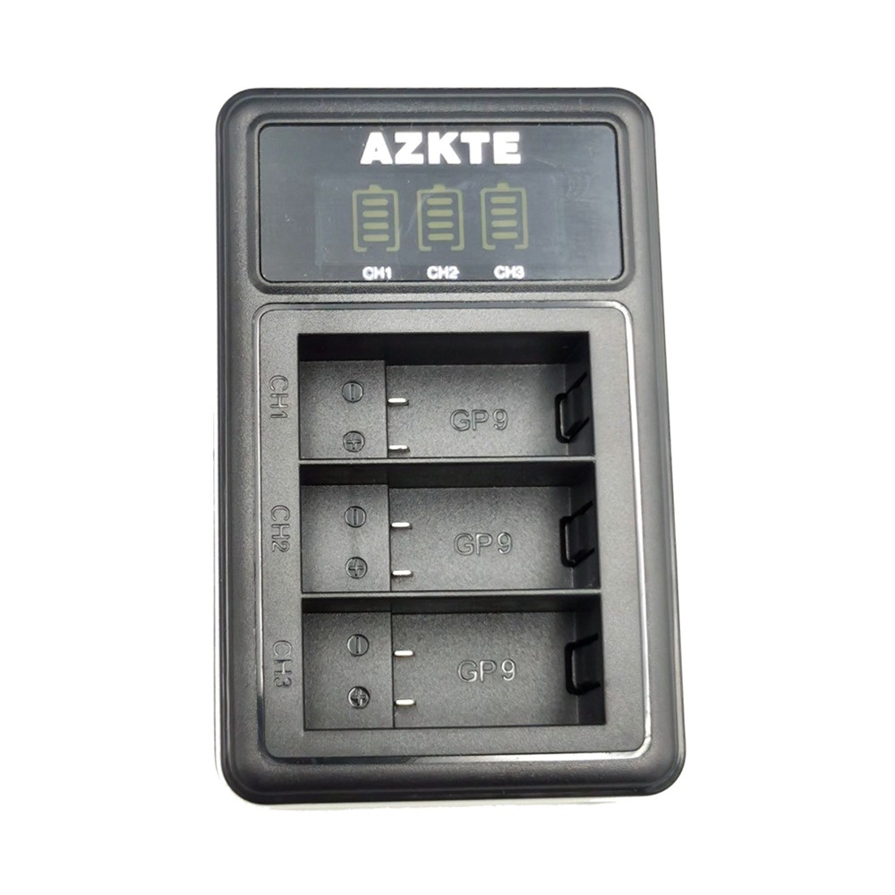 AZKTE AT1276 Battery Charger with LCD Display + 2 Batteries Camera 1800mAh Battery Charging Cradle Set for GoPro Hero 10/9-4