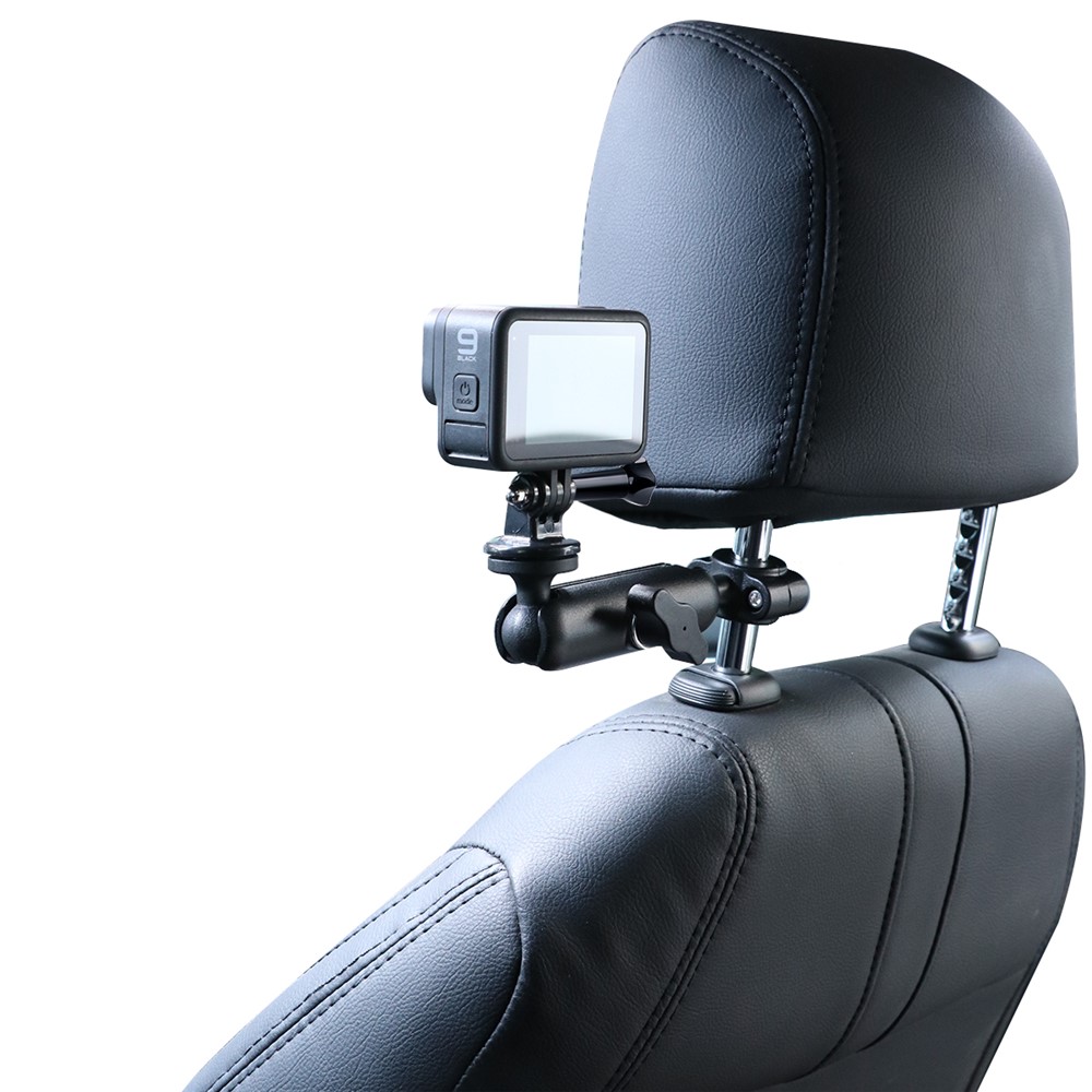 AT1237 360 Degree Rotating Car Headrest Rearview Mirror Mount Bracket with Phone Holder Screw Adapter Kit for GoPro Action Cameras-7