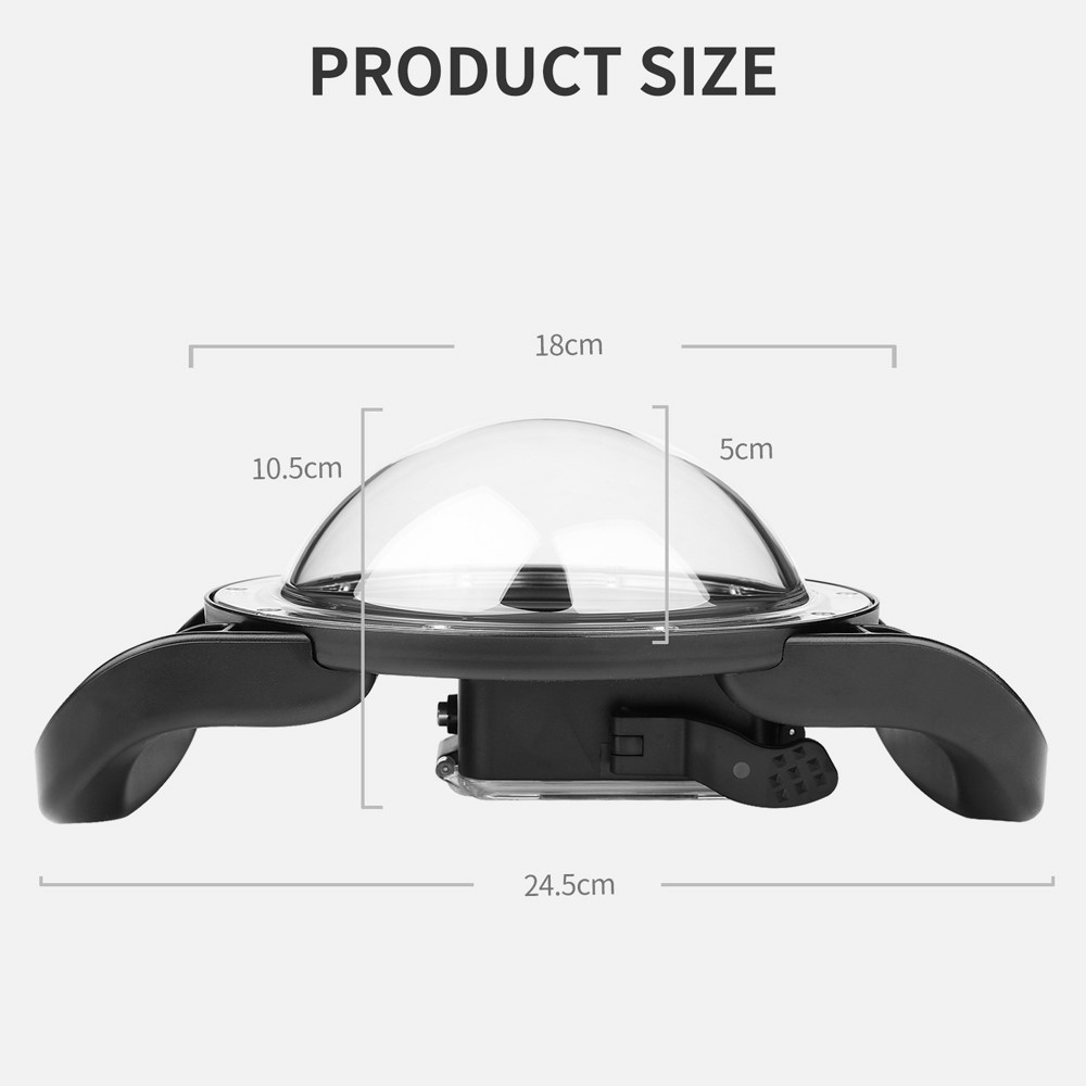 SHOOT XTGP559 Dual Handle Waterproof Housing Dome Port Protective Case for GoPro Hero 9/10-11