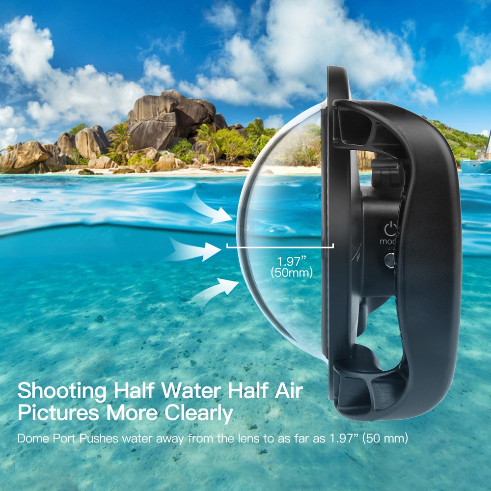 SHOOT XTGP559 Dual Handle Waterproof Housing Dome Port Protective Case for GoPro Hero 9/10-3