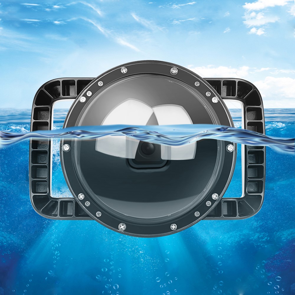 SHOOT XTGP559 Dual Handle Waterproof Housing Dome Port Protective Case for GoPro Hero 9/10-8