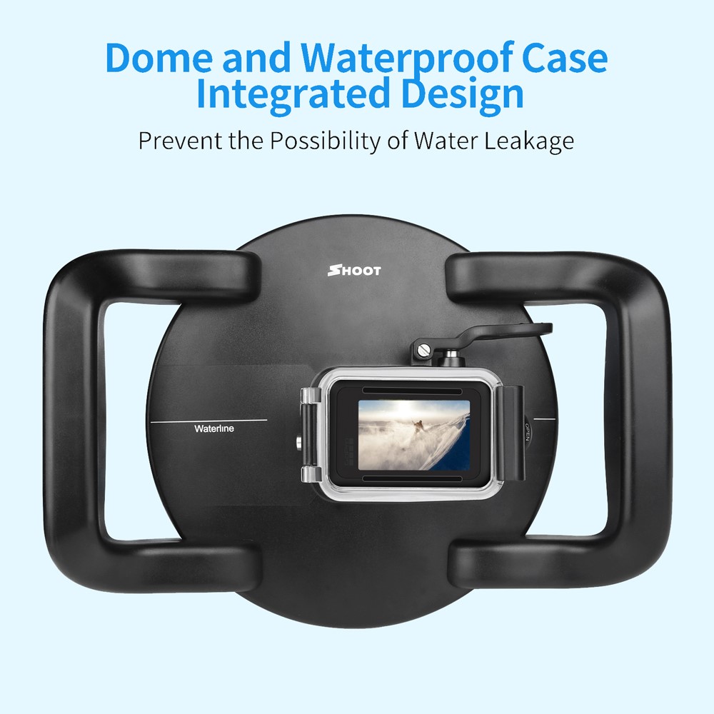 SHOOT XTGP559 Dual Handle Waterproof Housing Dome Port Protective Case for GoPro Hero 9/10-9
