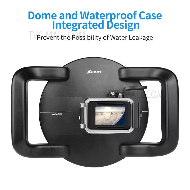 SHOOT XTGP548 Underwater Dome Port Dual Handle Waterproof Housing Diving Protective Case for GoPro Hero 8-10