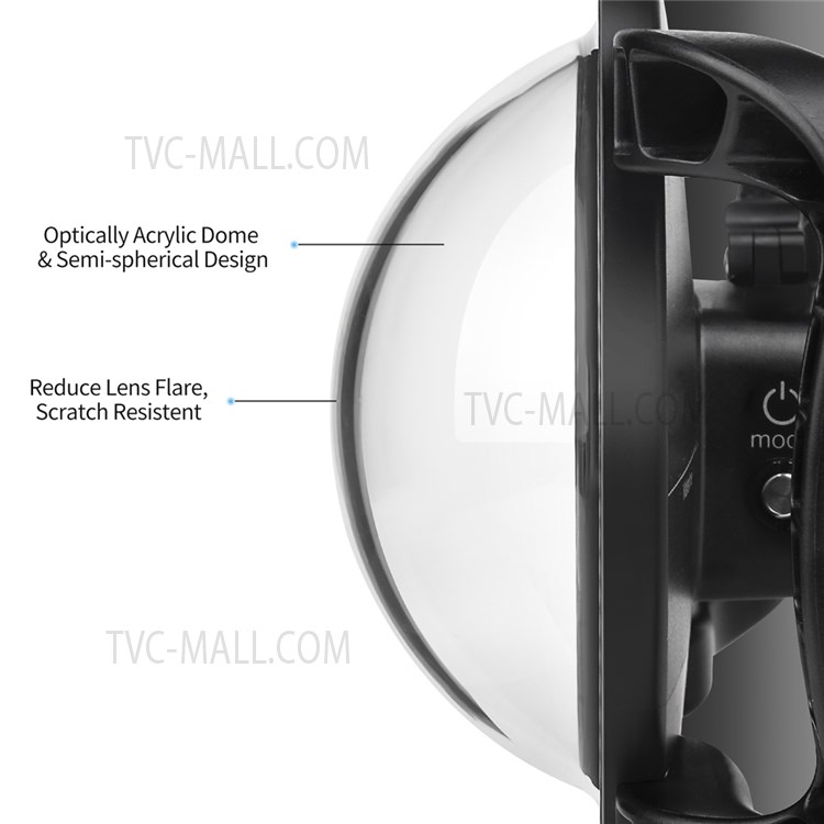 SHOOT XTGP548 Underwater Dome Port Dual Handle Waterproof Housing Diving Protective Case for GoPro Hero 8-7