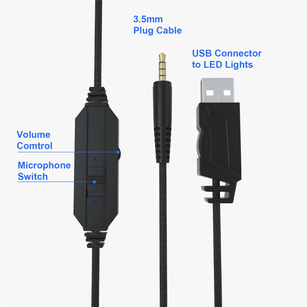 ANIVIA MH603 Head-mounted USB+3.5mm Wired Stereo Sound E-sports Headphone Computer Gaming Headset with Adjustable Angle Mic-3