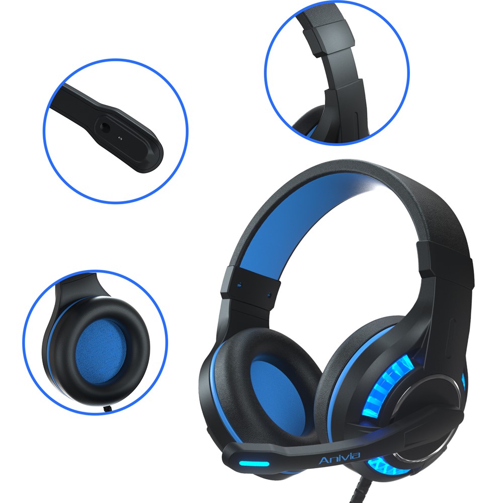 ANIVIA MH603 Usb Montado en la Cabeza+3.5 mm Wired Sound Sound Eports Auriculares Auriculares Para Juegos de Juegos Con Micrófono de Ángulo Ajustable