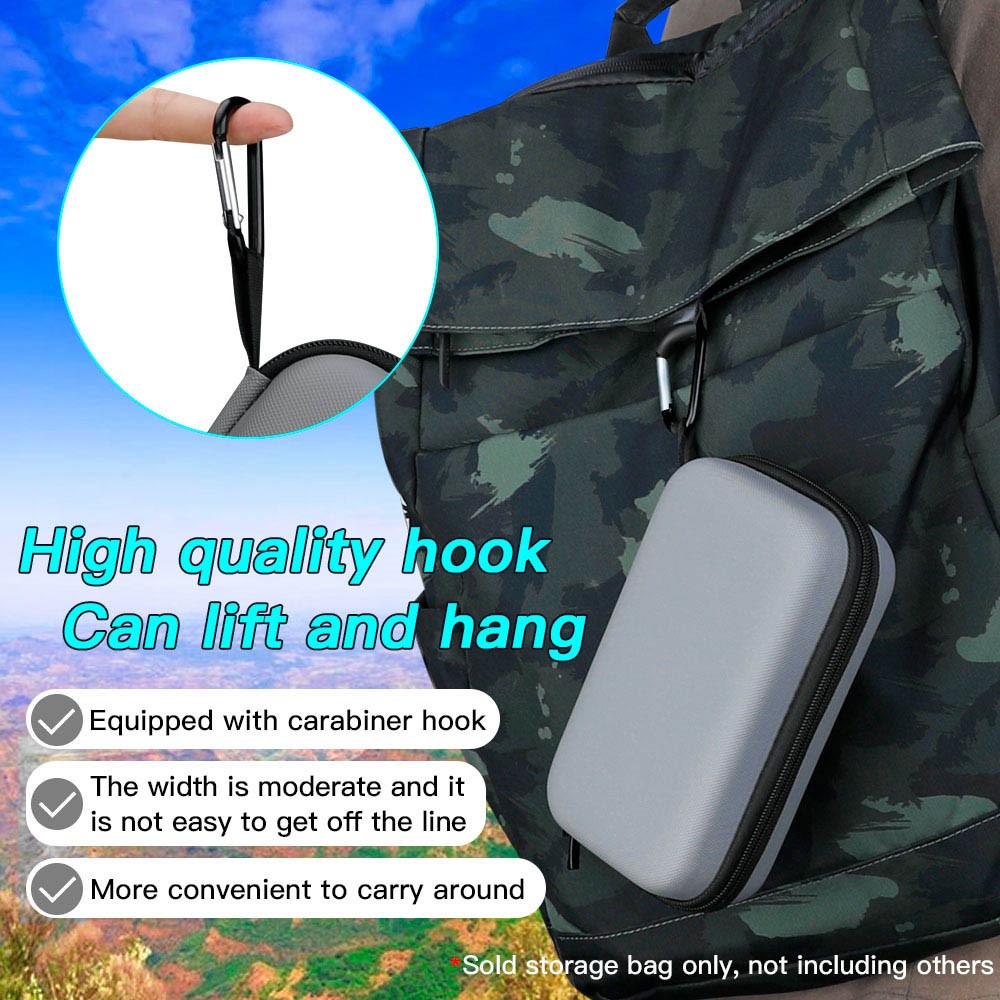 RCSTQ Portable Waterproof Hard Shell Bag Storage Case for DJI Action 2 Sports Camera - Grey-4