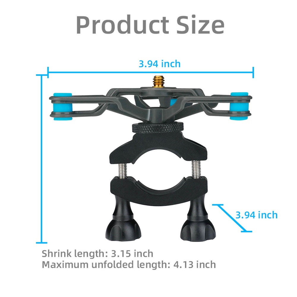 RCSTQ 1176200 Bike Bicycle Shock-absorbing Camera Holder Bracket Set for DJI Osmo Action 1/2 / GoPro-10