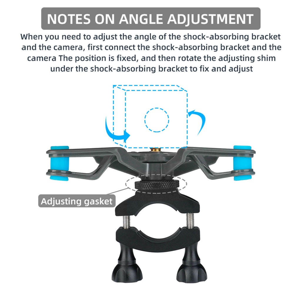 RCSTQ 1176200 Bike Bicycle Shock-absorbing Camera Holder Bracket Set for DJI Osmo Action 1/2 / GoPro-11