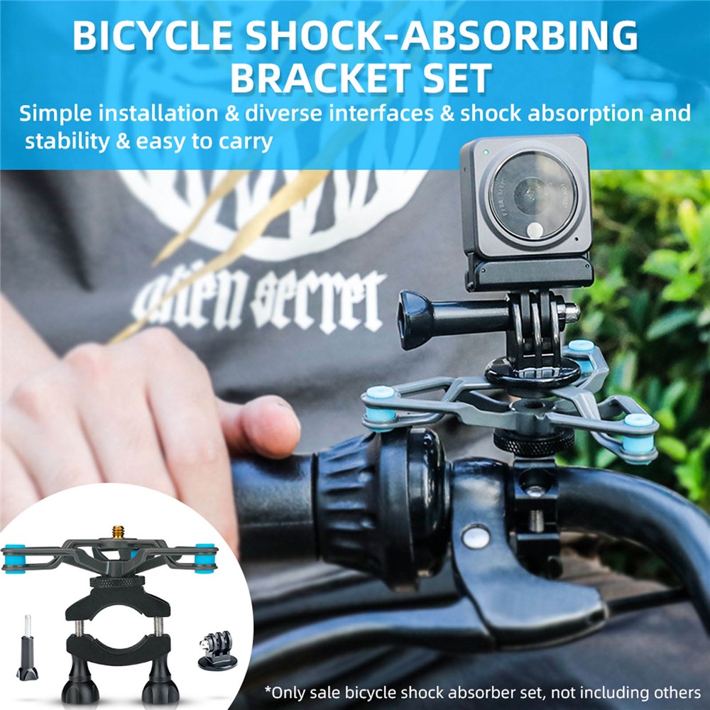 RCSTQ 1176200 Bike Bicycle Shock-absorbing Camera Holder Bracket Set for DJI Osmo Action 1/2 / GoPro-2